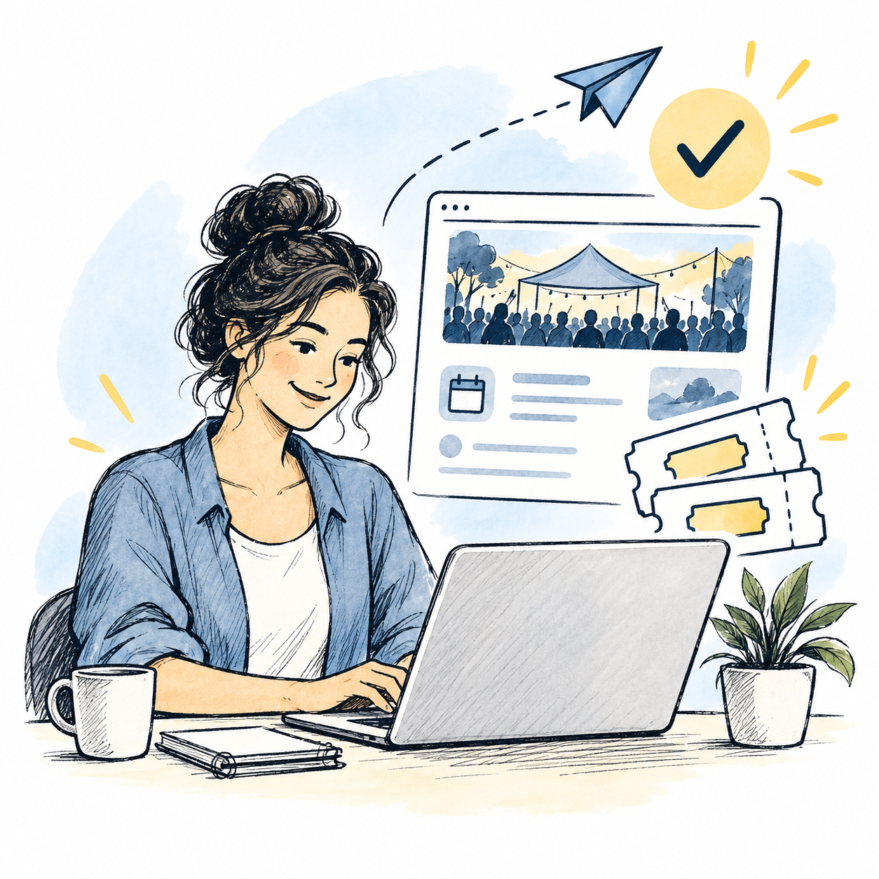 Organiser preparing an event page to publish